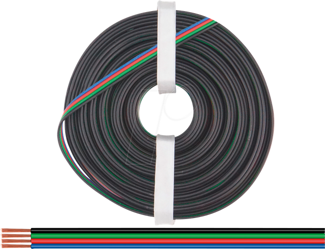 LITZE SWGNRTBL3 - Kupferlitze isoliert, 100 m, 4 x 0,25 mm², sw/gn/rt/bl