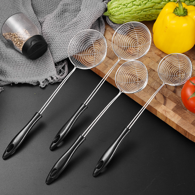 8pcs Passoire À Fondue, Ecumoire Inox Avec Poignée Longue, Passoire Fondue Chinoise Pour Soupe Fondue Chinoise Thé Au Lait Perlé (diamètre : 8 Cm, Longueur: 29.5 Cm)
