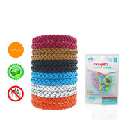 Lot De 12 Bracelets Anti-moustiques Pestects, Ajustables, En Cuir, Sans Deet, Naturels.