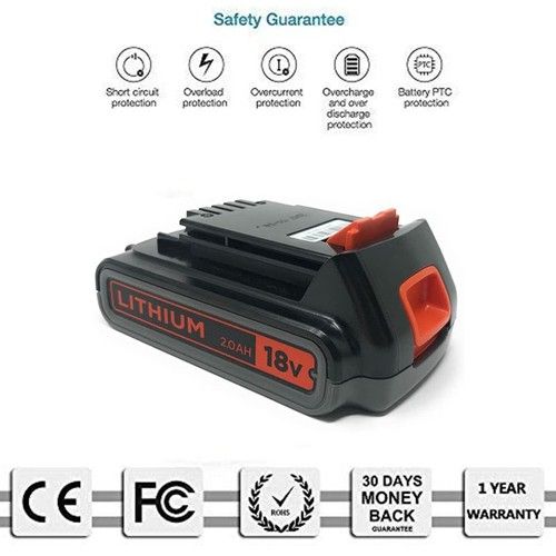 Srna Bl2018 18v 2ah Li-ion Batterie De Remplacement Pour Black & Decker 18v Bl1518, Bl1518l, Bl1518-xj