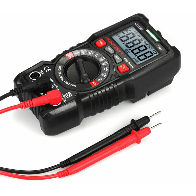Multimètre Numérique Gamme Automatique True Rms 4000 Comptes Multimètre Sans Contact Voltmètre Ampèremètre Ohmmètre Mesure De Tension Ac/dc Courant Résistance Test De Continuité Diode Ncv Testeur Mes
