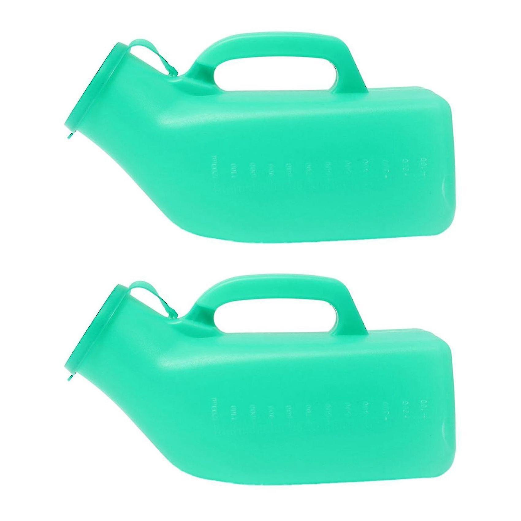 Lot De 2 Flacons À Urine Pour Homme Avec Couvercle Autoclavable, 1,2 L, Vert, Pour Voyage, Camping Ou Patient.