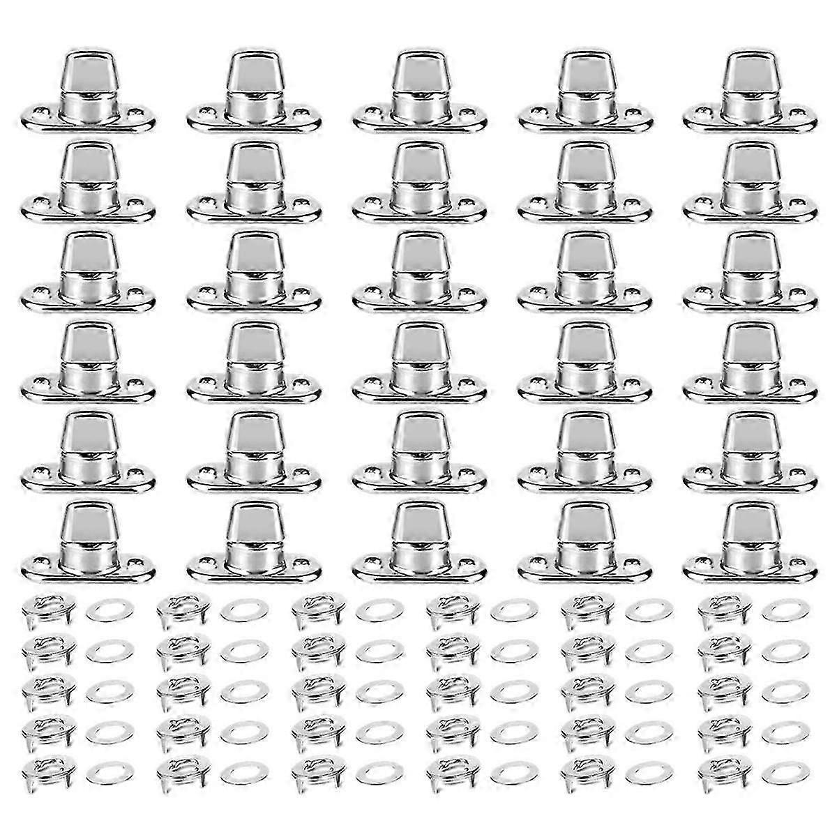 Ensemble De 30 Attaches À Verrouillage Par Rotation De Qualité Supérieure, Œillets À Bouton Tournant, Vis De Montage Compatibles Avec Les Fixations Marines Pour Toiles