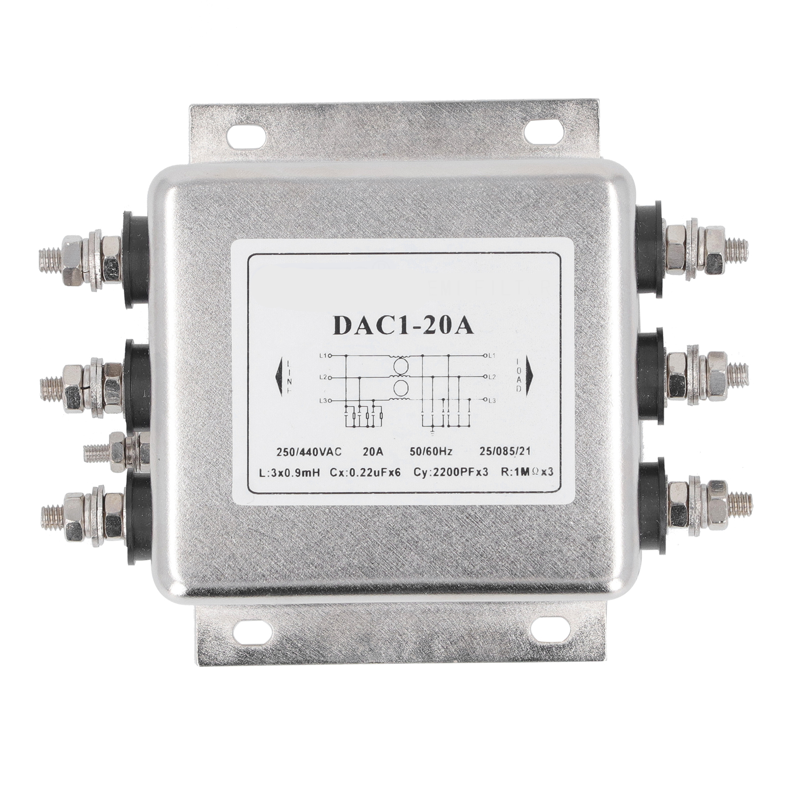 Filtre Cem Triphasé 3 Fils 250v-440v 50/60hz Suppresseur De Brouillage Anti-interférence