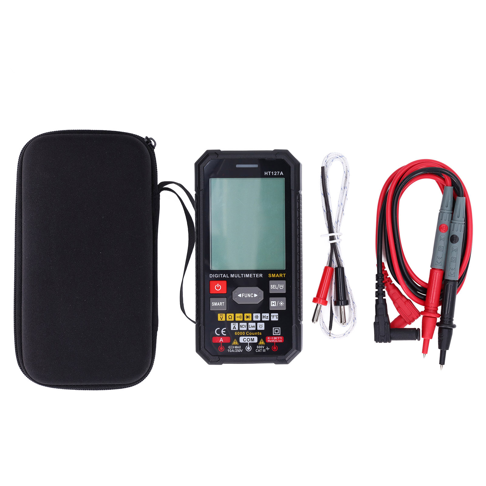 Multimètre Numérique Compact Ht127a Avec Écran Lcd Couleur, Testeur De Tension Et Voltmètre De Poche