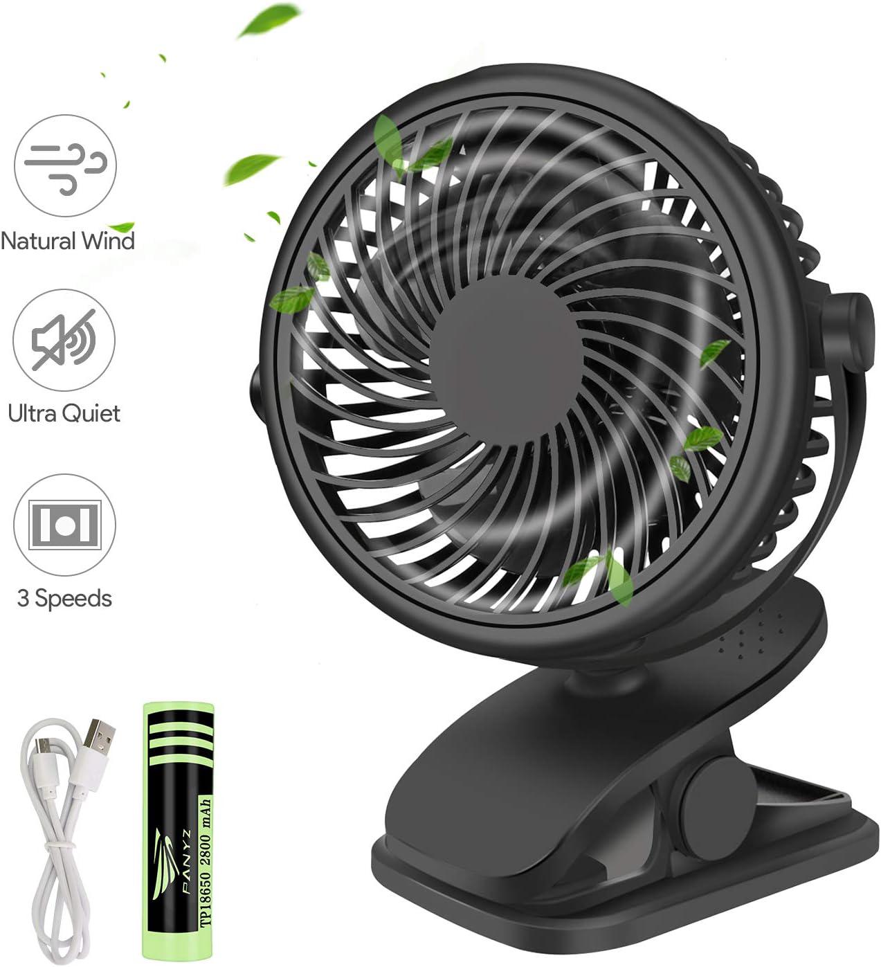 Mini Ventilateur De Bureau Portable, Ventilateur Personnel Usb À 3 Vitesses Avec Rotation À 360°, Câble Usb Et Batterie Inclus Pour La Maison, Le Bureau, La Salle De Sport, La Pêche Et Le Camping.