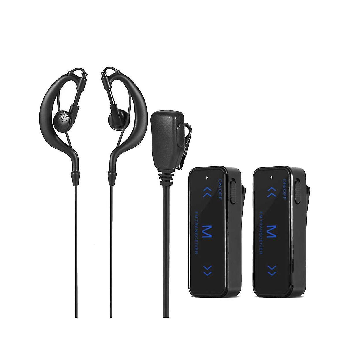 2pcs Mini Walkie Talkie 400-470mhz 2-way Radio 3w Transceiver Earpiece Headset Earmuff Usb Powered-as