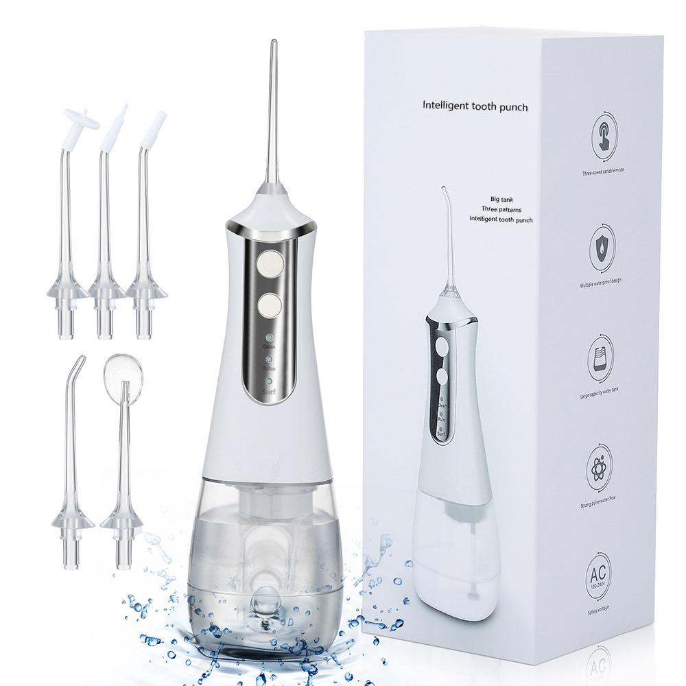 Hydropulseur Dentaire Électrique À 3 Vitesses, Appareil De Nettoyage Buccal Et Buccal, Jet Dentaire, Nettoyeur De Dents Portable Pour La Maison (blanc)