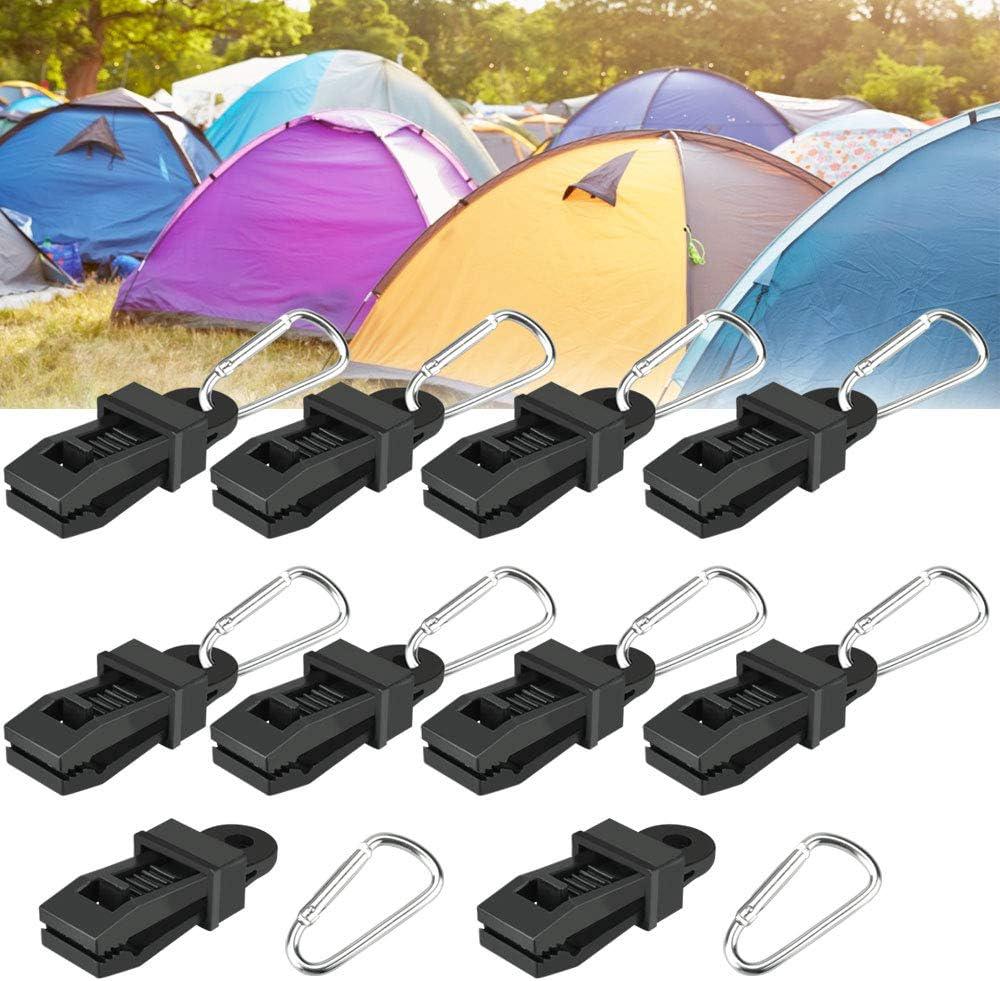 Lot De 12 Pinces De Fixation Réutilisables Pour Tente, Auvent Et Autres Bâches De Camping. Résistantes Au Vent, Elles Sont Idéales Pour Le Camping, La Randonnée Et Les Activités De Plein Air.
