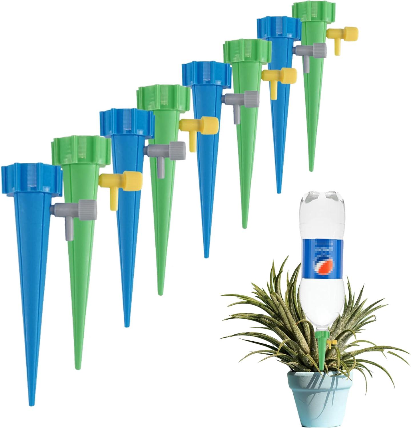 24 Pack Automatic Sprinklers (blue And Green), Adjustable Plant Sprinkler, With Slow Release Control Valve Switch, Suitable For Indoor And Outdoor Garden Plants.