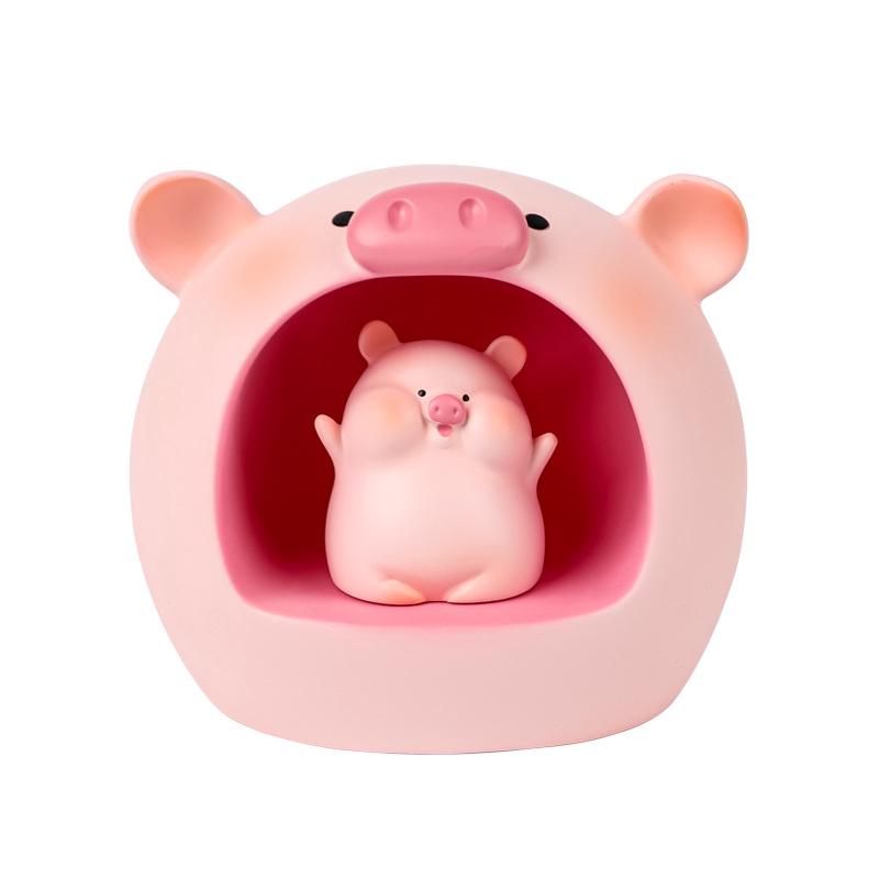 Décoration De Table, Veilleuse Étoile En Forme De Cochon Rose, Artisanat En Résine Pour Anniversaire (ouvrez Vos Mains)