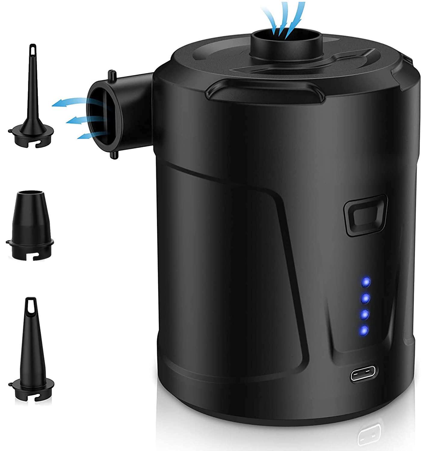 Pompe À Air Électrique, Batterie Rechargeable 5000 Mah, Mini Pompe À Air Électrique Avec Embout, Gonflage Rapide Pour Bateaux Pneumatiques/matelas Gonflables