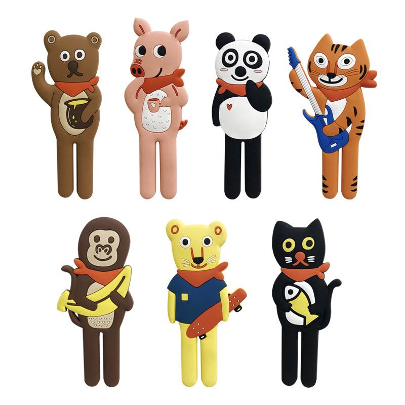 Lot De 7 Aimants De Réfrigérateur En Caoutchouc, Aimants Animaux, Jolis Aimants 3d Avec Motifs D'Animaux De Dessin Animé, Parfaits Pour Un Tableau Blanc Éducatif
