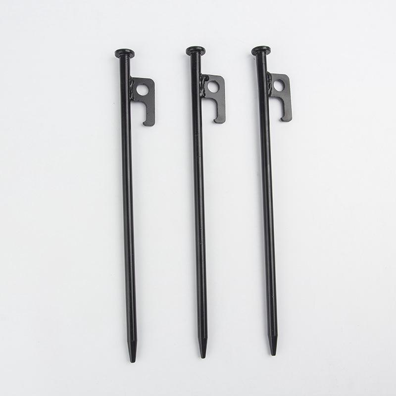 3 Piquets De Tente Robustes, 20 Cm, En Acier Forgé Haute Résistance, Avec Crochets Et Trous, Utilisés Pour La Randonnée, Le Jardinage Et Les Gros Rochers.