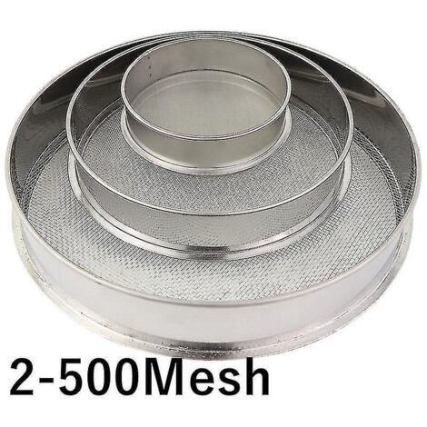 Kit De Tamis De Laboratoire Rond En Acier Inoxydable 304 (2 À 500 M) - 25 Cm De Diamètre - 70 Mesh (0,25 Mm)