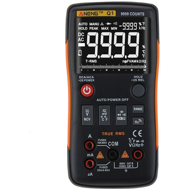 Multimètre Numérique Multifonctionnel Voltmètre Ampèremètre Mesure De Haute Précision Ac / Dc Résistance Capacité Fréquence Cycle De Fonctionnement Température Diode Testeur