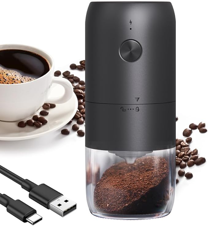 Moulin À Café Électrique Portable À Meules, Mini Moulin À Café Électrique Rechargeable Avec Plusieurs Réglages De Broyage