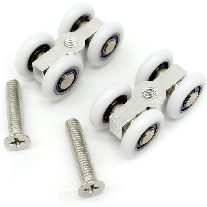 Lot De 2 Roulettes Pour Porte Coulissante, 4 Roues, Fonctionnement Silencieux