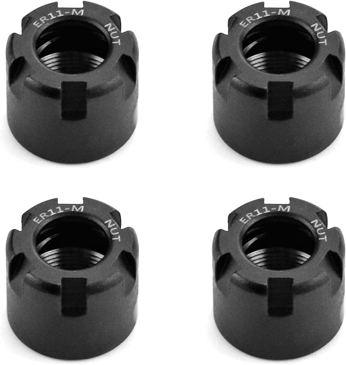 Aiducho Er11-m Collet Écrous De Serrage, Pour Fraisage Cnc Chuck Holder Lathe, 4 Pièces, Noir