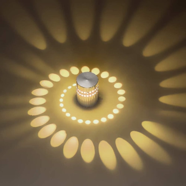Applique Murale Led D'Intérieur, Effet Moderne, 3 W, Blanc Chaud