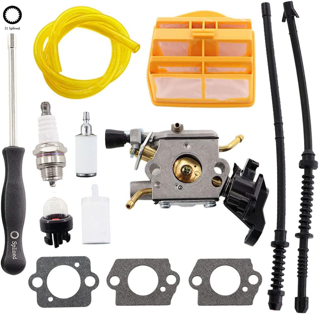 Carburateur Avec Joint D'Étanchéité Filtre À Air Tuyau D'Essence Pour Husqvarna 445 445e 450 450e Tronçonneuse Jonsered Cs2245 Cs2250 S Remplace Zama C1m-el37b 506450401