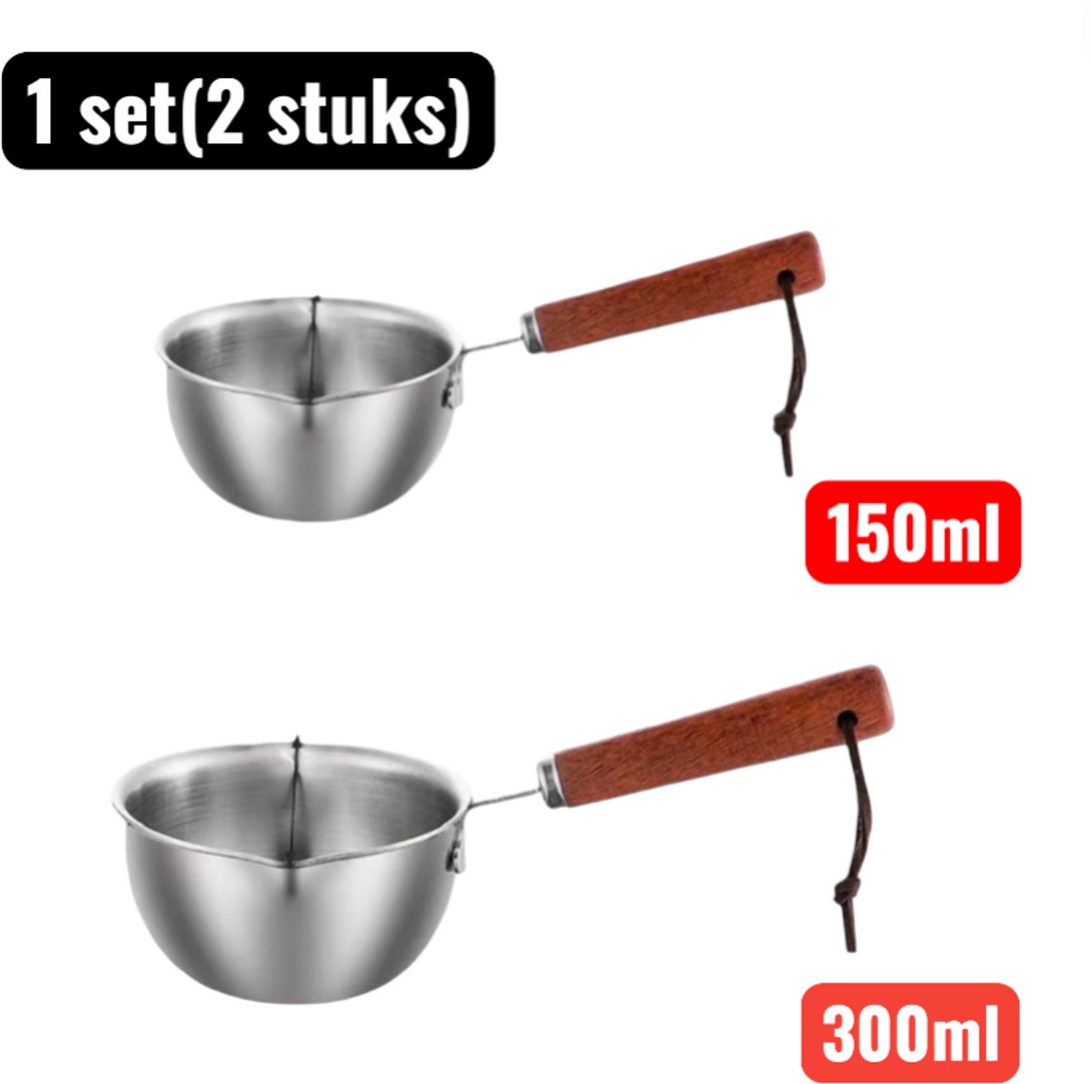 Stuks - Kookpannen - Aspergepannen - Rvs Olie Verwarmings Pan - Miniatuur Steelpannetje Voor Het Blazen Van Olie Over Gerechten - Geschikt Voor Het Smelten Van Voedsel En Het Gieten Van Olie - Zilver
