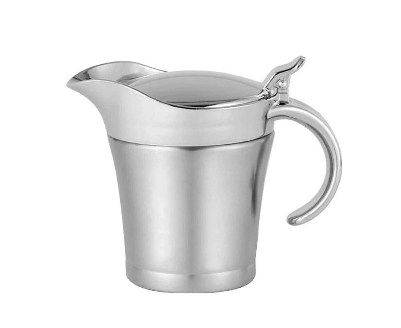 Premium Stainless Steel Thermal Gravy Boat, Double Insulated Elegant Silver Thermal Gravy Boat, Sauce Jug, Perfect For Dinner Parties-450ml
