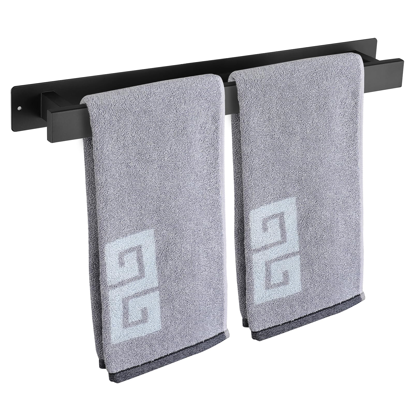 Barre Porte-serviettes De Salle De Bain, Auto-adhésive Ou À Vis, Fixation Murale En Acier Inoxydable, Imperméable Et Antirouille, Convient Pour Salle De Bain, Camping-car, Cuisine (40 Cm, Black)