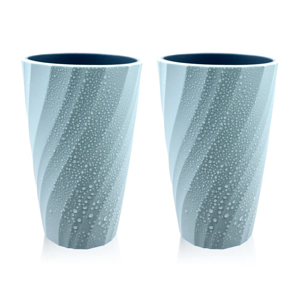 Lot De 2 Gobelets De Salle De Bain Incassables, Doux Et Durable, Pour Brosse À Dents (bleu Foncé)