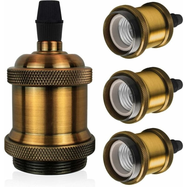 4 Douilles De Lampe Rétro En Aluminium Antique (bronze Doré),