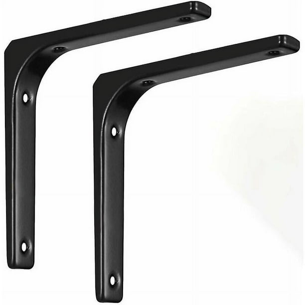 2pcs Shelf Bracket, Heavy Duty Wall Bracket, L-shaped Wall Shelf Bracket, 150x125mm, Shelf Bracket, Wall Shelf Bracket Black
