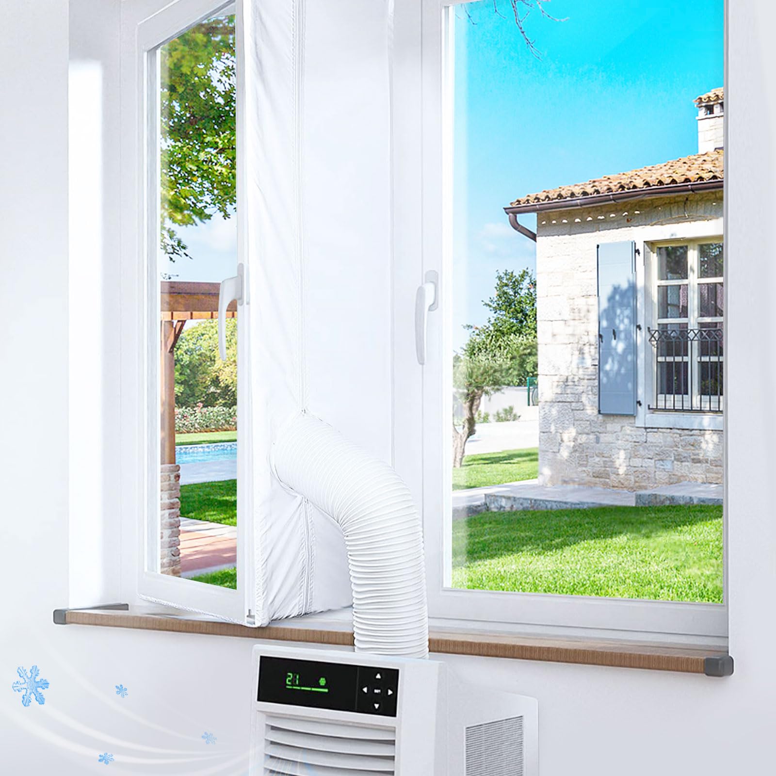 Kit Calfeutrage Climatiseur,500cm Joint De Fenetre,kit Climatisation Fenêtre Functionne Avec Toutes Les Unités De Climatisation Mobiles Et Sèche-linge