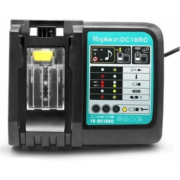 3a Dc18rc Ersättnings Li-ion Laddare För Makita 14.4v18v Bl1830 Bl1840 Bl1850 Bl1815 Bl1430 Lxt400 Eu Snabbladdare