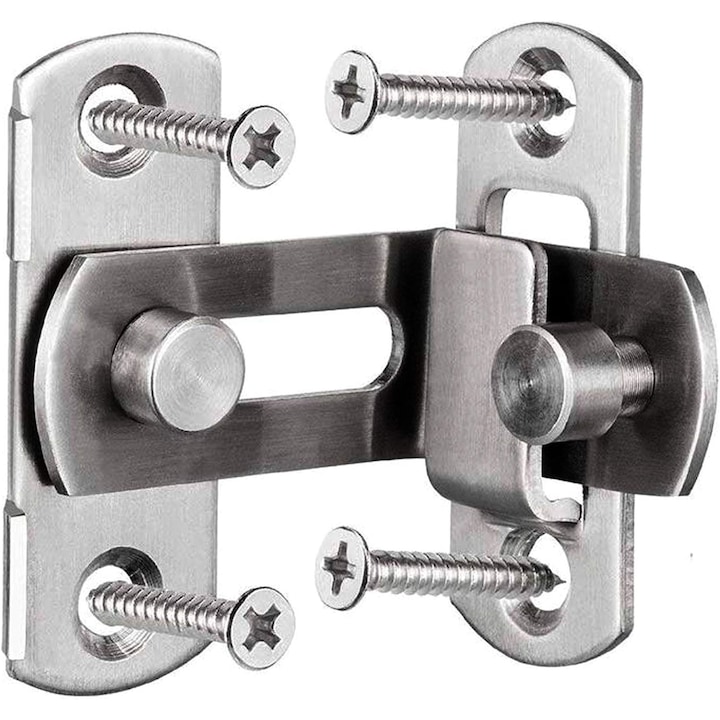 Set 2 Zavoare Pentru Usi Si Ferestre, Tovbmup, Inox, Unghi Drept 90°, Argintiu