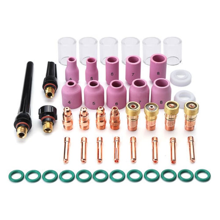 Ensemble De 49 Accessoires De Soudage Tig Avec 10 Coupelles En Verre Pyrex Pour Wp-17/18/26