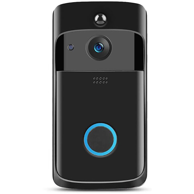 Sonnette De Caméra Sans Fil Intelligente 720p Wifi Vidéo Vidéo Téléphone Interphone Surveillance Sonnette (noir)