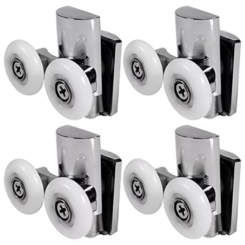 Roulettes De Porte De Douche,23 Mm Roues En Haut Ou En Bas, Porte Coulissante Douche Pour Cabine Salle De Bains Porte En Verre (23mm/2top+2bottom)