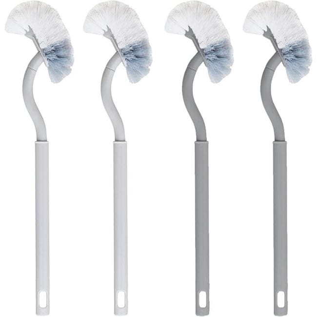 4pcs Brosses De Toilette Courbées Brosse De Toilette De Nettoyage Double Face Brosse De Toilette À Manche Plus Long Brosses De Toilette Nettoyage (sku Produit : 96624800 Sku Offre : 25711mts06)