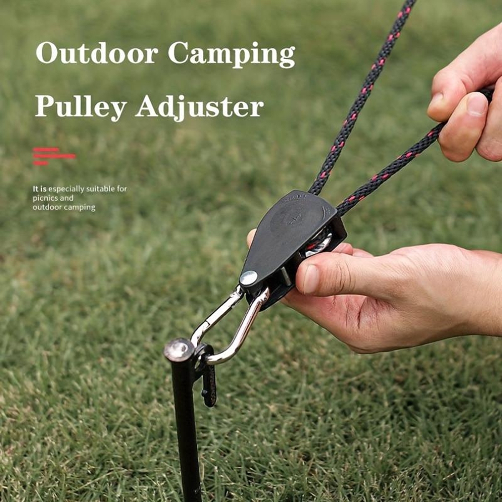 4pcs High-visibility Reflective Camping Tent Ropes With Adjustable Pulleys - Durable Polyester, Ideal For Outdoor Adventures, Camping Accessories