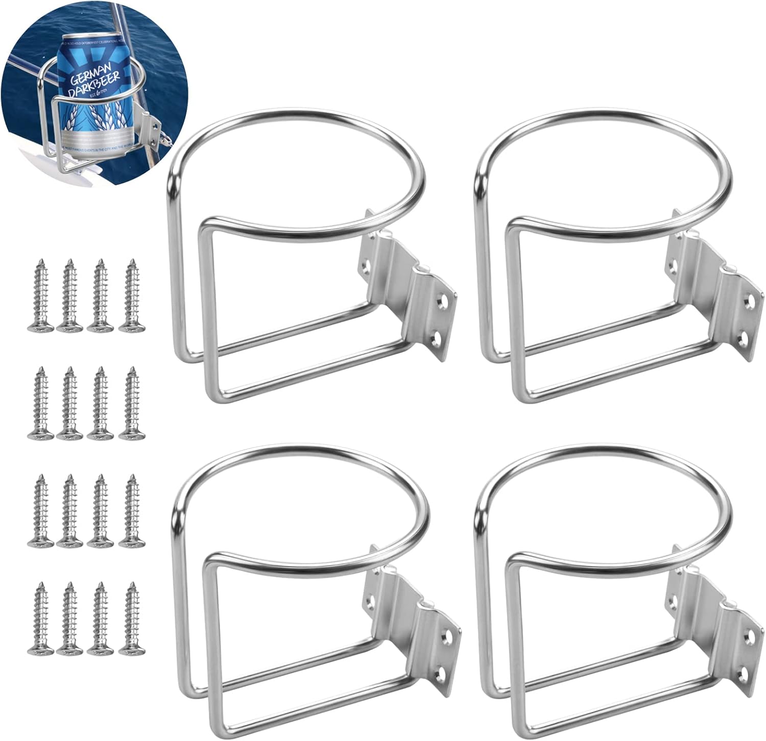 4 Porte-verres Pour Bateau, Supports En Acier Inoxydable De Haute Qualité Pour Bouteilles D'Alcool, Canettes, Verres, Porte-verres Pour Camping-car Ou Yacht