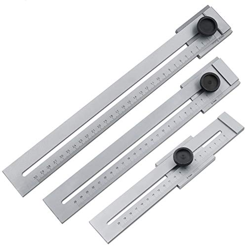 Jauge De Marquage En Acier Inoxydable De 0 À 300 Mm, Outils De Mesure Du Travail Du Bois, Calibre De Marquage En Métal, Gris Clair (1 Pièce)