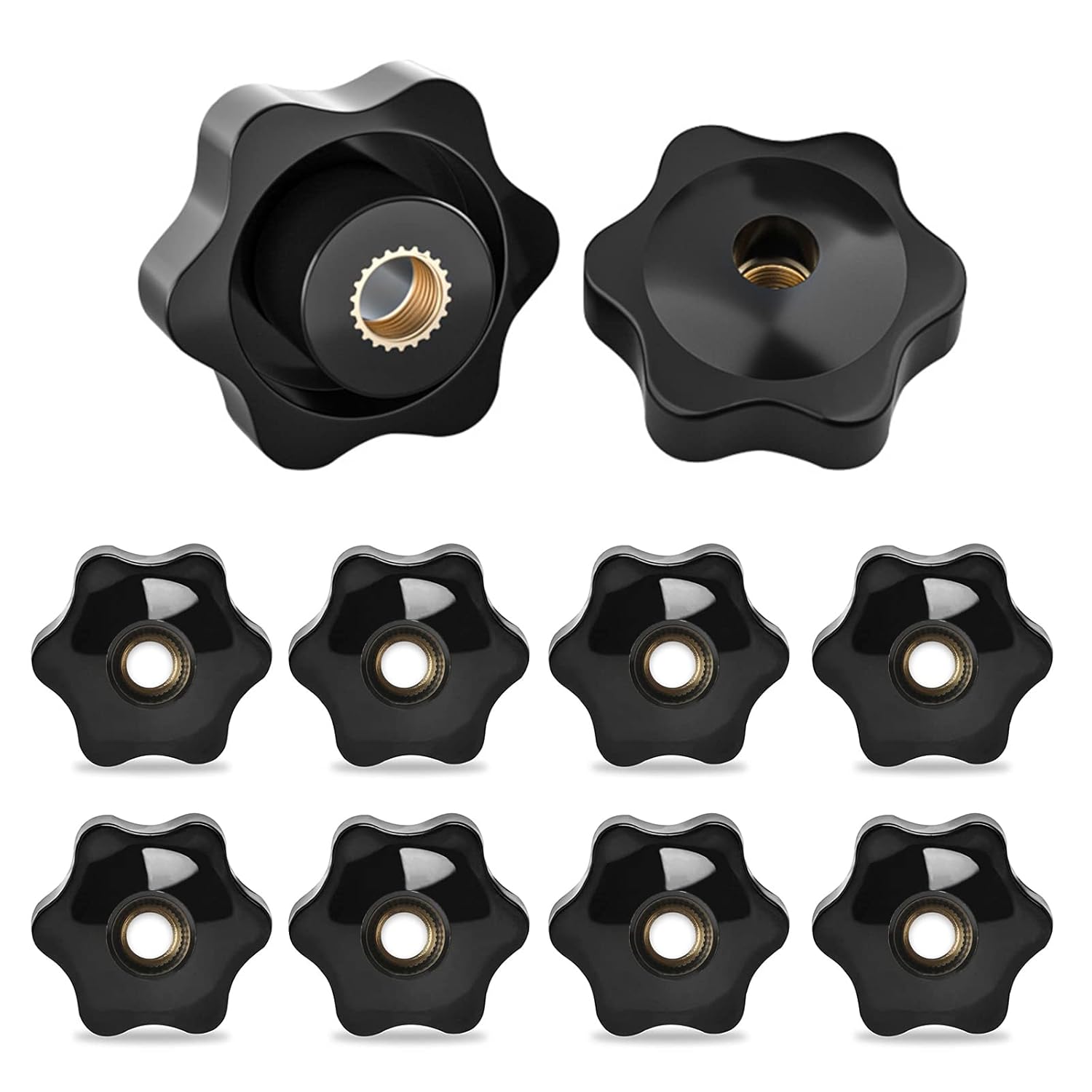 Bouton De Serrage À Filetage Intérieur M8, 8 Écrous De Serrage À Tête Étoilée, Adapté Aux Machines Et Équipements Industriels - 38 Mm