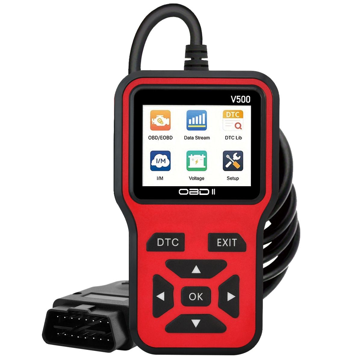 Outil De Diagnostic Et De Détection De Pannes Automobiles V500 : Décodeur Obd2, Affichage Universel, Décodage Précis