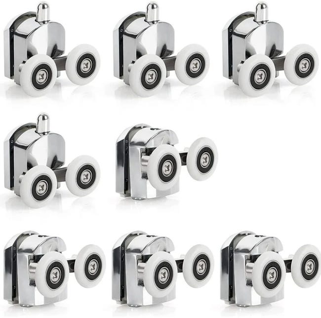 Roulettes De Porte De Douche Coulissante En Alliage De Zinc, Roulettes De Remplacement De 23mm De Diamètre, Doubles Roues Pour Salle De Bain