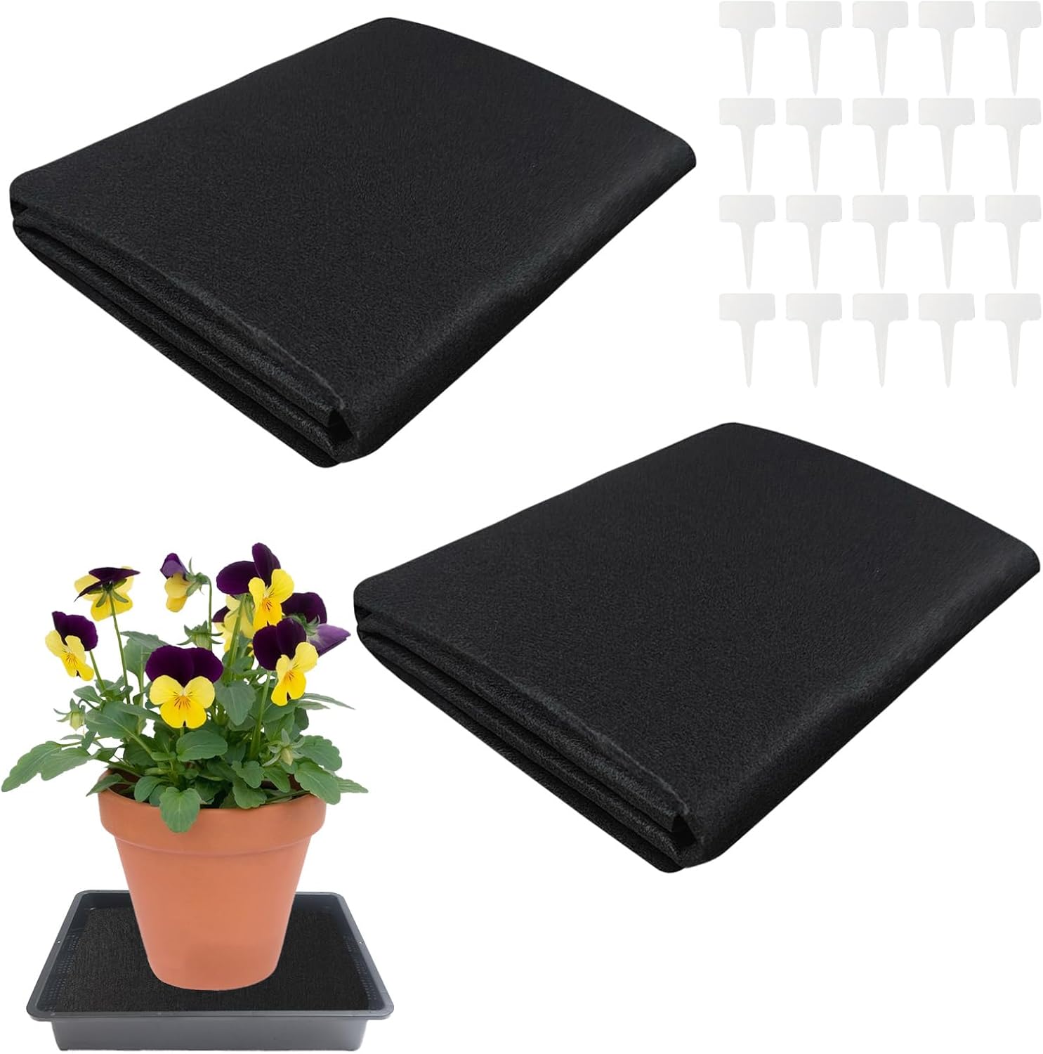Paquete De 2 Tapetes De Riego Automático Para Plantas, Tapete Capilar De Riego Automático De 0.118 Pulgadas De Grosor, Tapete Absorbente Con 20 Etiquetas De Plantas, Sistema De Riego De Plantas