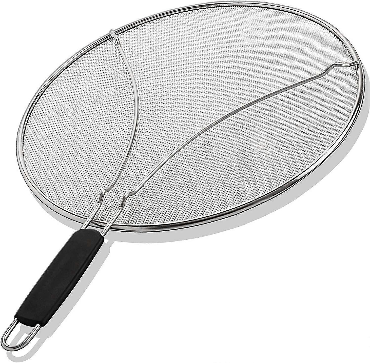 Grease Splatter Screen For Frying Pan 33 Cm - Stops 99% Of Hot Oil Splash - Protects Skin From Burns - Iron Skillet