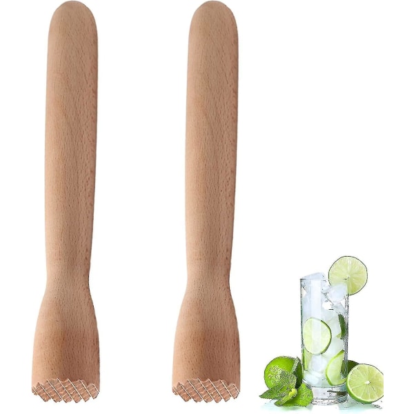 Lot De 2 Pilons À Mojito En Bois, Pilon À Cocktail Hygiénique, Facile À Utiliser Et À Nettoyer.