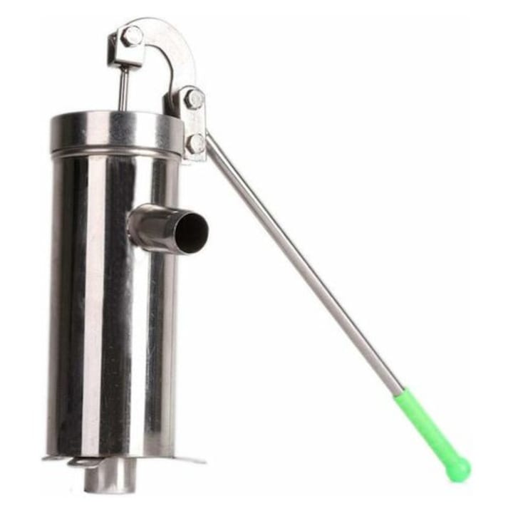 Pompe À Main, Acier Inoxydable, Design Compact, Argent