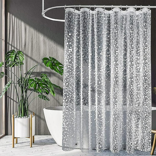 180x180cm Rideau De Douche Anti Moisissure - Eva Rideaux De Douche Semi-transparent, Impermeable & Antibacterien Avec 3 Aimants En Bas Et 8 Croche