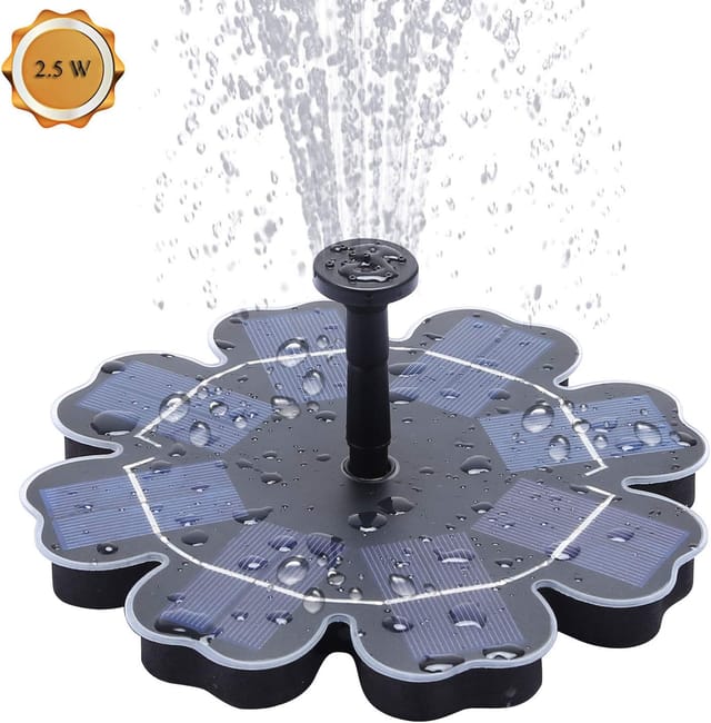 Pompe À Eau Solaire,2.5w Pompe De Bassin Solaire Fontaine D'Oiseaux Pompe Flottante Exterieur De L'Eau Circulation Solaire Cascade Pour Piscine,jardin